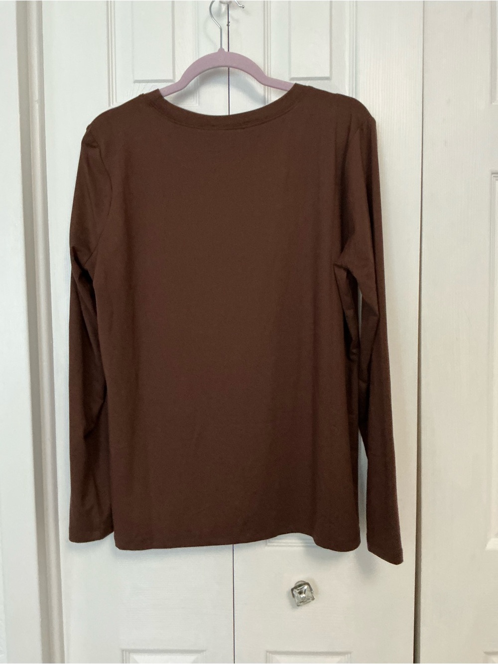 Zenana-Brown Long-Sleeve Crewneck Top - Picture 2 of 2